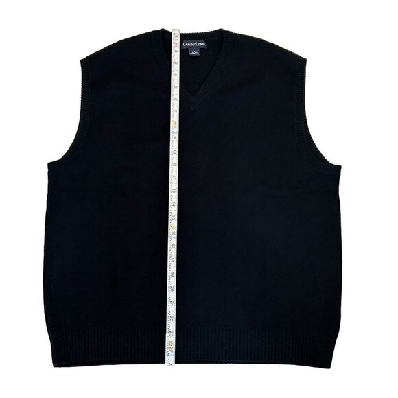 VTG 90's Lands End Sweater Vest Men's Size L Black Pullover - Golf Style #P1492 - Picture 7 of 9